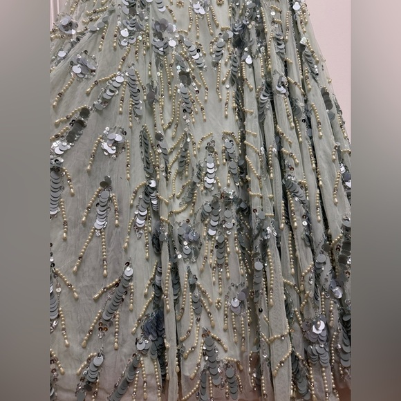 NWT Mac Duggal 94151 Sage Green Embellished One Shoulder Trumpet Gown Size 12 - Picture 9 of 17